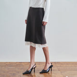 SIST9070 Lace Midi Skirt_Brown
