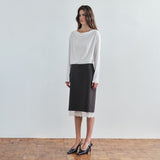 SIST9070 Lace Midi Skirt_Brown