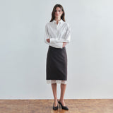 SIST9070 Lace Midi Skirt_Brown