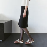SIST9075 Simple Midi Skirt_Black