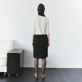 SIST9075 Simple Midi Skirt_Black
