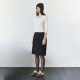 SIST9075 Simple Midi Skirt_Black