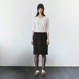 SIST9075 Simple Midi Skirt_Black