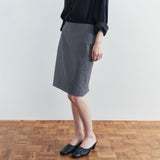SIST9075 Simple Midi Skirt_Melange gray