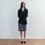 SIST9075 Simple Midi Skirt_Melange gray