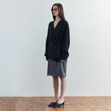 SIST9075 Simple Midi Skirt_Melange gray