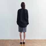SIST9075 Simple Midi Skirt_Melange gray
