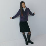 SIST9076 Faux Suede Midi Skirt_Black