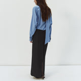 SIST9078 Peach Column Long Skirt_Black