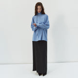 SIST9078 Peach Column Long Skirt_Black