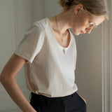 SITP5063 U-neck T-shirt_Cream