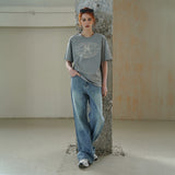 SITP5064 Basset Hound T-shirt_ Melange gray