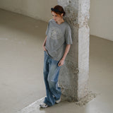 SITP5064 Basset Hound T-shirt_ Melange gray