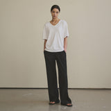 SITP5136 Loose Fit V-Neck Short Sleeve T-Shirt_White