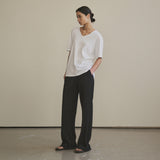 SITP5136 Loose Fit V-Neck Short Sleeve T-Shirt_White