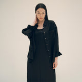 SITP5151 oversized lounge silky shirt_Black