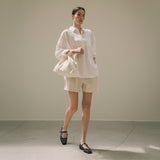 SITP5151 oversized lounge silky shirt_White
