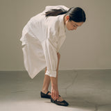 SITP5151 oversized lounge silky shirt_White