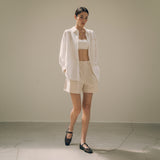 SITP5151 oversized lounge silky shirt_White