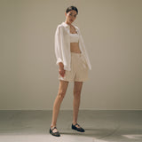 SITP5151 oversized lounge silky shirt_White