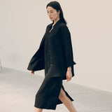 SITP5151 oversized lounge silky shirt_Black