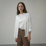 SITP5160 Loose Fit Wrinkle Silky Shirt_White