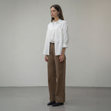 SITP5160 Loose Fit Wrinkle Silky Shirt_White
