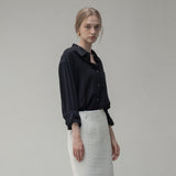 SITP5160 Loose Fit Wrinkle Silky Shirt_Black