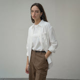 SITP5160 Loose Fit Wrinkle Silky Shirt_White