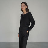 SITP5164 Round Neck Long Sleeve T-Shirt_Black