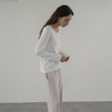 SITP5164 Round Neck Long Sleeve T-Shirt_Ivory