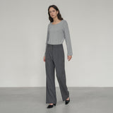 SITP5164 Round Neck Long Sleeve T-Shirt_Melange Gray