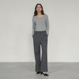 SITP5164 Round Neck Long Sleeve T-Shirt_Melange Gray