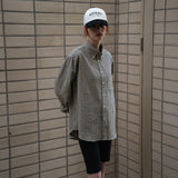 SITP5176 Loose Fit Classic Check Shirt_Black check