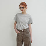 SITP5178 Regular Fit Fresh Short Sleeve T-Shirt_Melange gray