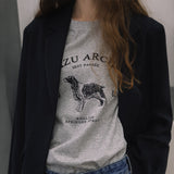 SITP5191 Archive Hound Printing Short Sleeve T-Shirt_Melange gray