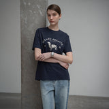 SITP5191 Archive Hound Printing Short Sleeve T-Shirt_Navy