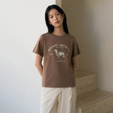 SITP5191 Archive Hound Print T-Shirt_Brown