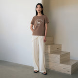 SITP5191 Archive Hound Print T-Shirt_Brown