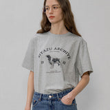 SITP5191 Archive Hound Printing Short Sleeve T-Shirt_Melange gray
