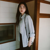 Loose Fit Seersucker Check Shirt