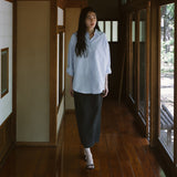 SITP5198 Linen Blend Pure Shirt_Powder blue