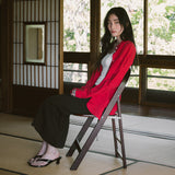 SITP5198 Linen Blend Pure Shirt_Cherry red