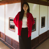 SITP5198 Linen Blend Pure Shirt_Cherry red