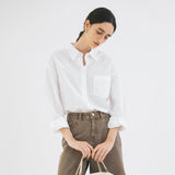 SITP5198 Linen Blend Pure Shirt_White