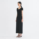 SITP5201 Retro U-Neck Slim Short Sleeve T-Shirt_Black