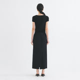 SITP5201 Retro U-Neck Slim Short Sleeve T-Shirt_Black