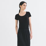 SITP5201 Retro U-Neck Slim Short Sleeve T-Shirt_Black