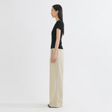 SITP5202 Retro V-Neck Slim Short Sleeve T-Shirt_Black