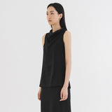 SITP5217 Cowl Neck Breeze Sleeveless Blouse_Black